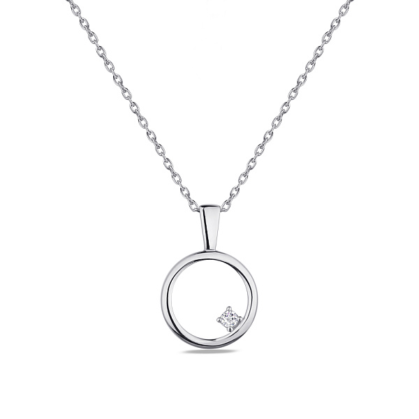 Колье из серебра с одним фианитом (арт. 7507/1530) – изображение 1