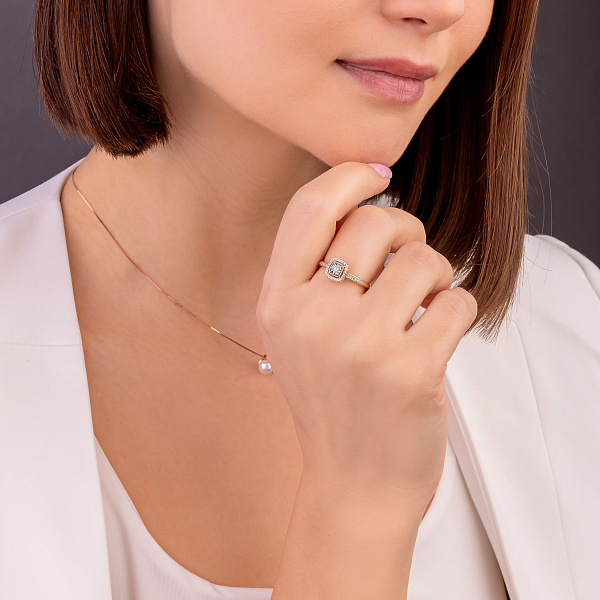 Золотое кольцо с бриллиантами (арт. К011234020) – изображение 3
