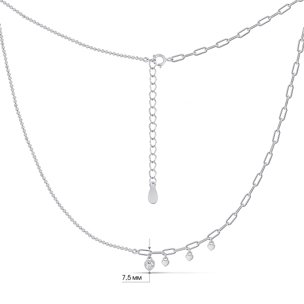 Серебряное колье с фианитом (арт. 7507/2569) – изображение 3