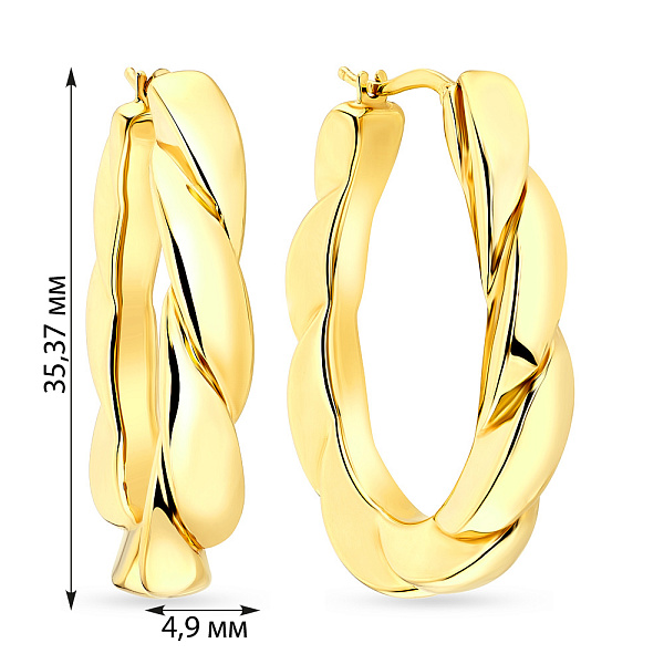 Золотые сережки Спирали Francelli (арт. е108239/35ж) – изображение 4