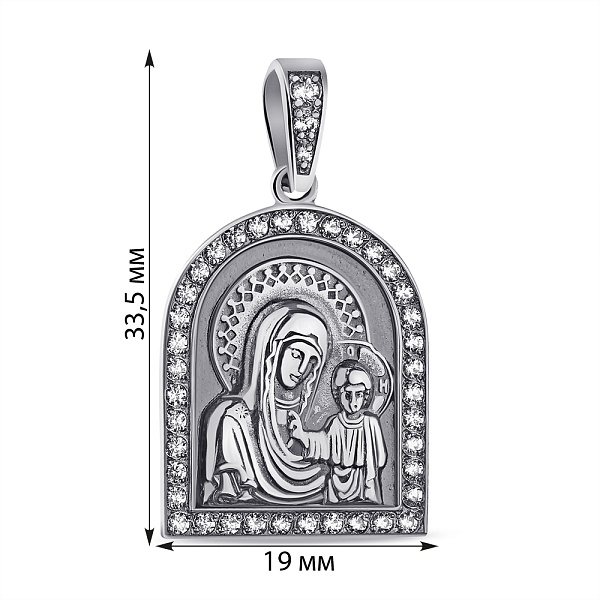 Серебряная ладанка Матерь Божья Казанская (арт. 7917/0302-ч) – изображение 2