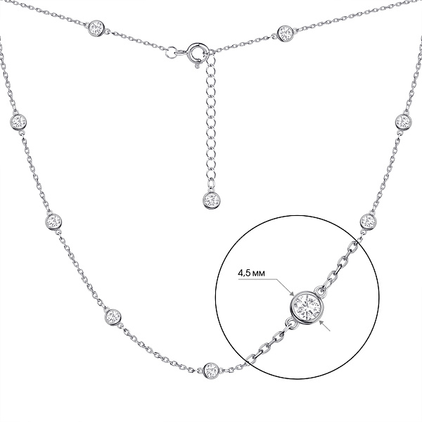 Колье из серебра с фианитами (арт. 7507/1847) – изображение 2