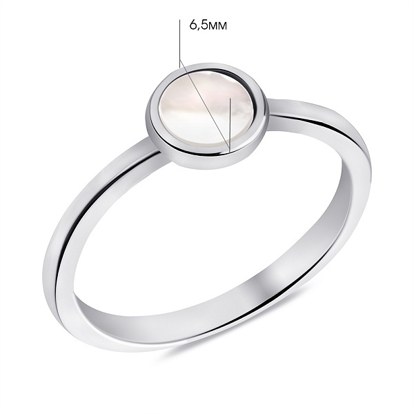 Серебряное кольцо с перламутром (арт. 7501/6784п) – изображение 2