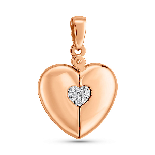 Кулон из красного Сердечко с фианитами (арт. 4401064) – изображение 2