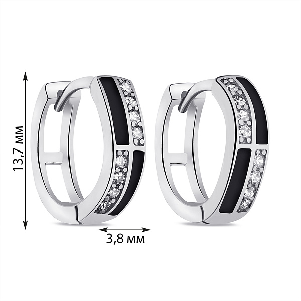 Серебряные серьги-кольца (арт. 7502/9281/15еч) – изображение 2