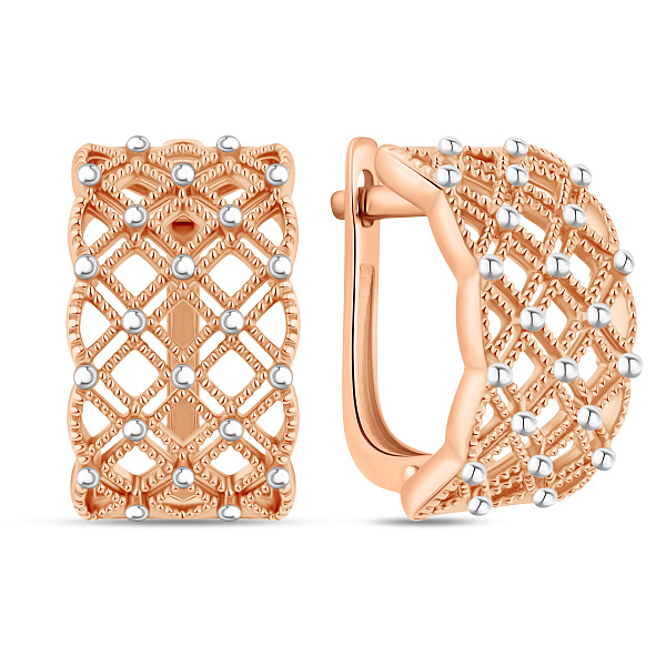 Серьги из красного золота без камней (арт. 113800) – изображение 1