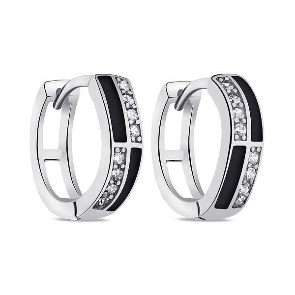 Серебряные серьги-кольца (арт. 7502/9281/15еч) – изображение 1