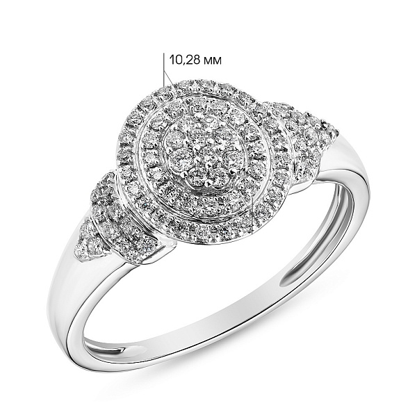 Кольцо из золота с россыпью бриллиантов (арт. К341184020б) – изображение 5