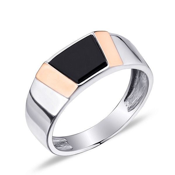 Серебряная печатка с ониксом (арт. 7206/296окп) – изображение 1