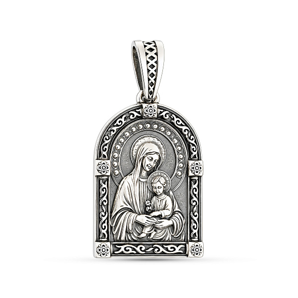 Серебряная ладанка Божья Мать с младенцем (арт. 7917/2522) – изображение 1