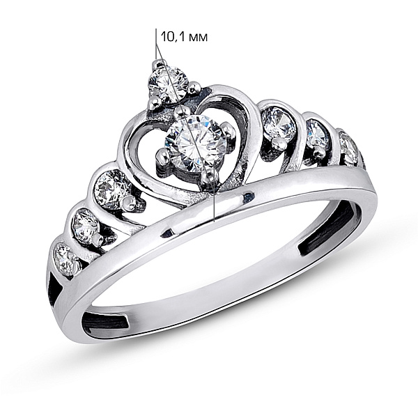 Серебряное кольцо «Корона» с фианитами (арт. 7901/15079) – изображение 2