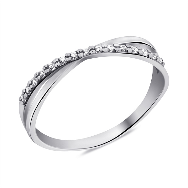 Серебряное кольцо с дорожкой из фианитов (арт. 7501/А069кю) – изображение 1