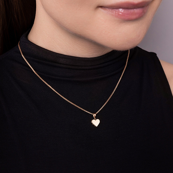 Золотой подвес Сердце без камней (арт. 424996) – изображение 2
