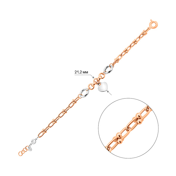 Золотой браслет с подвеской (арт. 3261333кбП1) – изображение 3