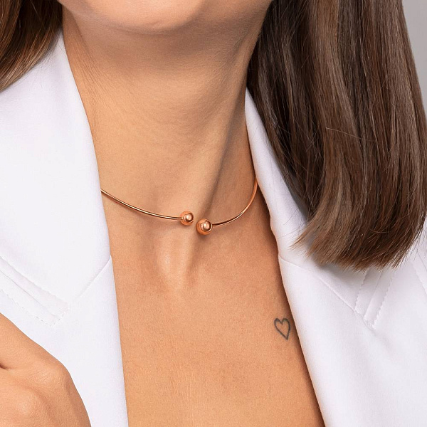 Жесткое золотое колье с шариками (арт. 360269) – изображение 3