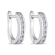 Фото Сережки из серебра с дорожкой из фианитов (арт. 7502/2974)