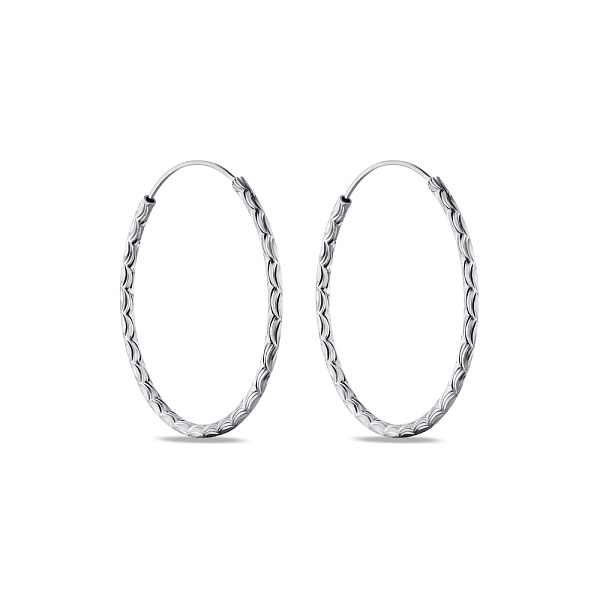 Серьги-кольца из серебра без вставок (арт. 7502/4371/35) – изображение 1