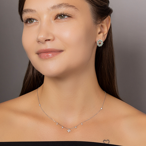 Золотое колье с бриллиантами (арт. Ц341568010б) – изображение 5