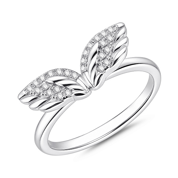 Серебряное кольцо крылья с фианитами (арт. 7501/8646) – изображение 1