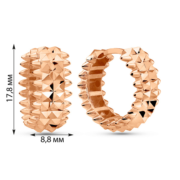 Серьги из красного золота без камней (арт. 1091711/15) – изображение 5
