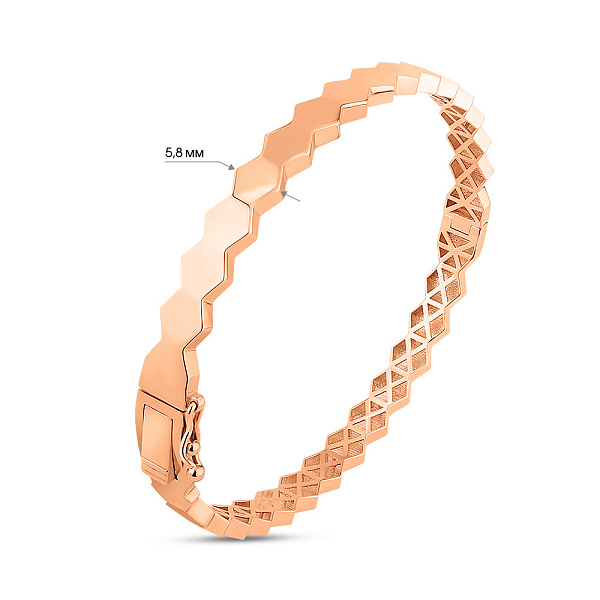 Жесткий браслет из красного золота (арт. 324772/6) – изображение 4