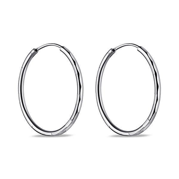 Серебряные серьги-кольца без камней (арт. 7502/9834/30) – изображение 1