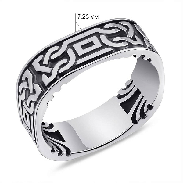 Кольцо из серебра с орнаментом без вставок (арт. 7901/1689) – изображение 2