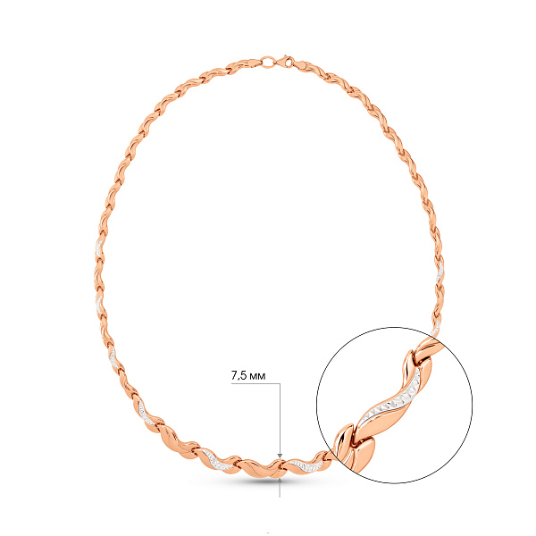 Золотое колье без камней (арт. 370081р) – изображение 3