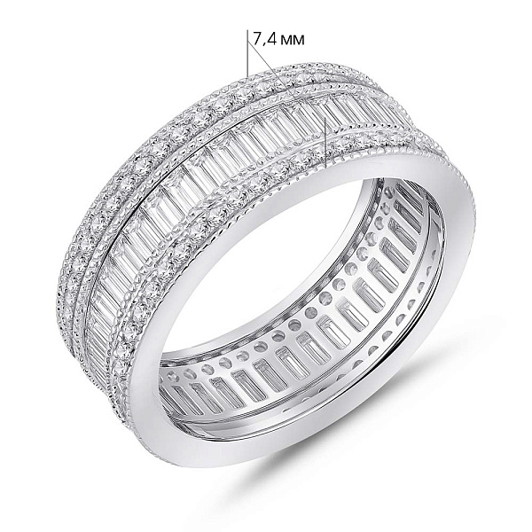 Серебряное кольцо с дорожкой из фианитов (арт. 7501/8201) – изображение 2