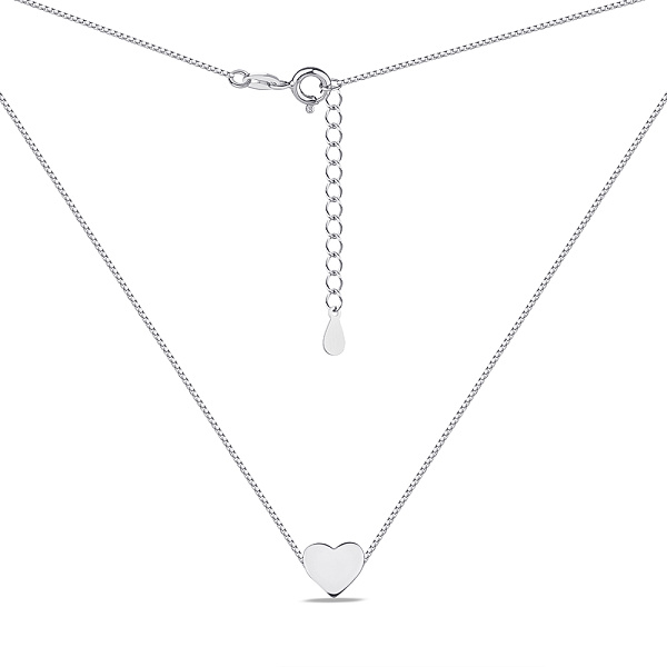 Серебряное колье Сердце без камней (арт. 7507/1919) – изображение 2
