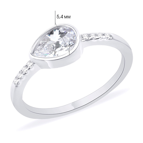 Кольцо "Капелька" из серебра (арт. 7501/6041) – изображение 2
