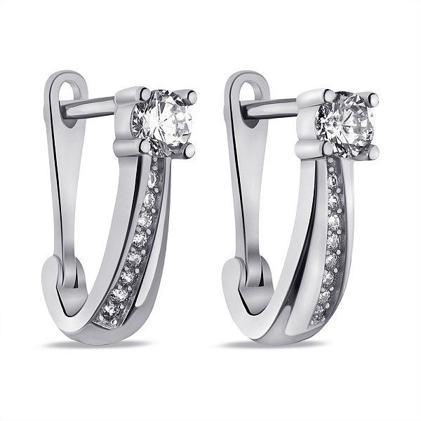 Серьги из серебра с фианитами (арт. 7502/9795) – изображение 1