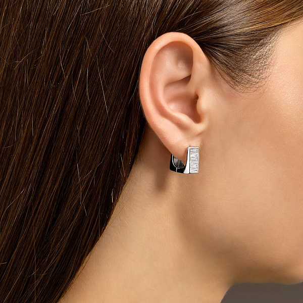Серьги из серебра с фианитами (арт. 7502/9725/10) – изображение 3