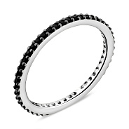 Фото Срібна каблучка з чорними фіанітами (арт. 7501/5616/1ч)