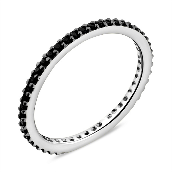 Серебряное кольцо с черными фианитами (арт. 7501/5616/1ч) – изображение 1