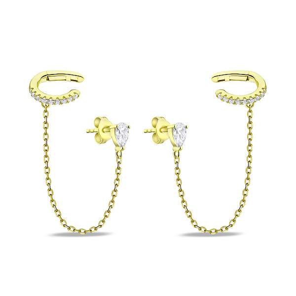 Сережки зі срібла Trendy Style з кафою та фіанітами (арт. 7518/6562ж) – зображення 1