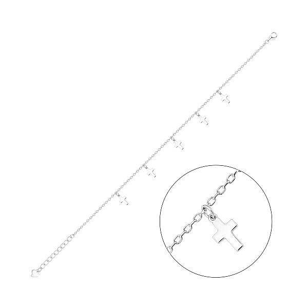 Серебряный браслет с подвесками крестики (арт. 7509/5272) – изображение 1