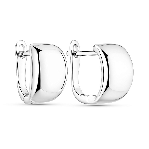 Серебряные широкие серьги без камней (арт. 7502/10212) – изображение 1
