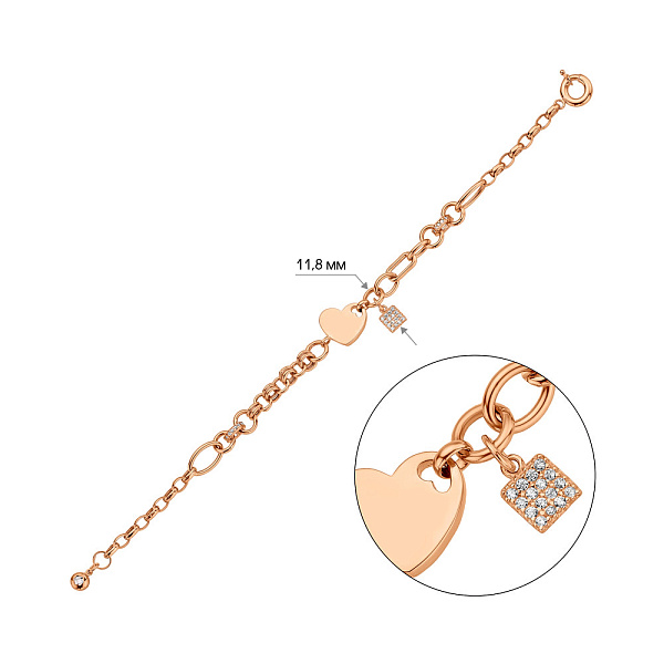 Золотой браслет с фианитами (арт. 326769П1) – изображение 5