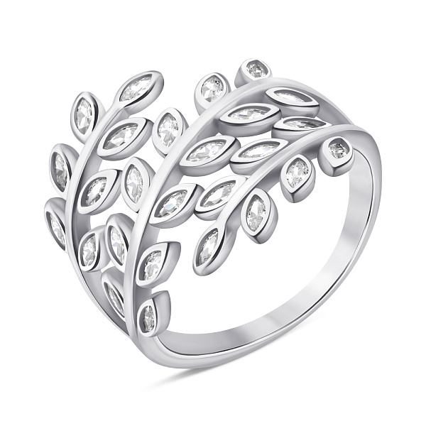 Серебряное кольцо Веточка с фианитами (арт. 7501/6770) – изображение 1