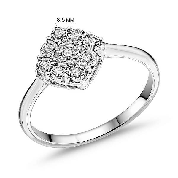 Кольцо из белого золота с бриллиантами (арт. К341388010б) – изображение 3