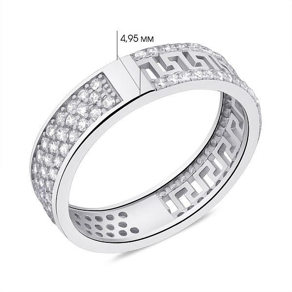 Двухстороннее кольцо из серебра (арт. 7501/КК2Ф/2057-17) – изображение 2
