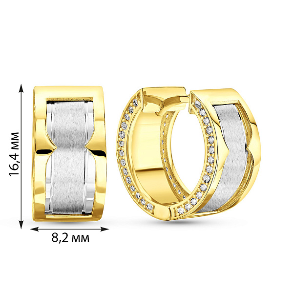 Золотые серьги-кольца (арт. 109163/20жб) – изображение 3