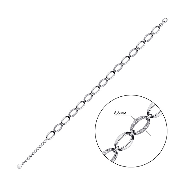 Серебряный браслет с фианитами (арт. 7509/4363) – изображение 2