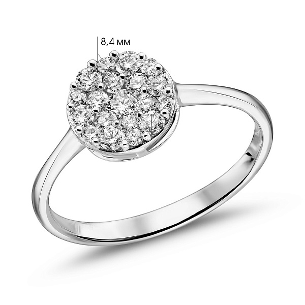 Золотое кольцо с бриллиантами (арт. К341410040б) – изображение 4
