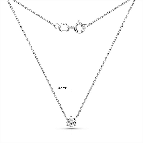 Золотое колье с бриллиантом (арт. Ц011694010б) – изображение 5