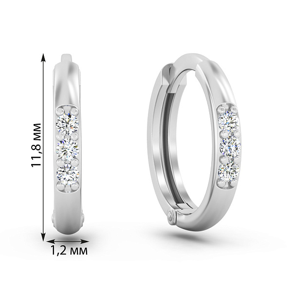 Серьги из белого золота с бриллиантами (арт. С011709005б) – изображение 2