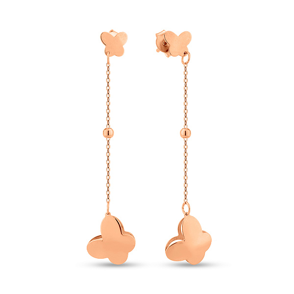 Серьги-подвески из красного золота Бабочки (арт. 1091555) – изображение 1
