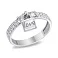 Серебряное кольцо Замочек с фианитами (арт. 7501/673кп) – изображение 1