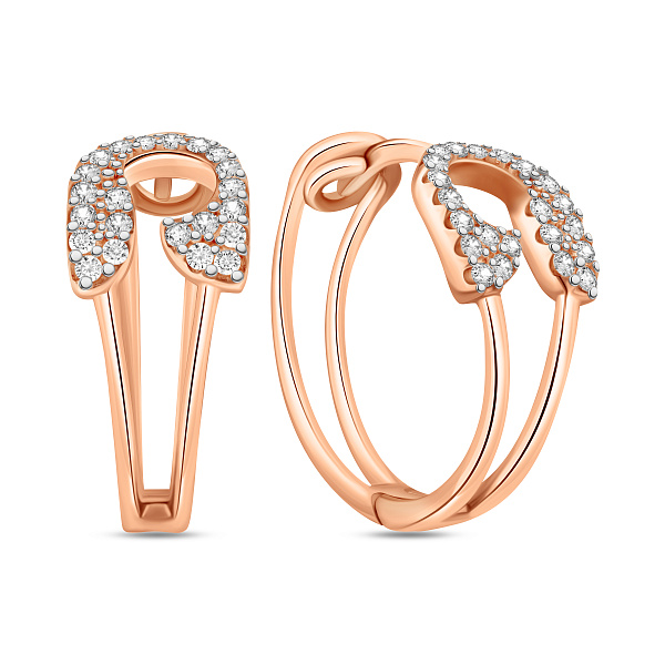 Серьги из красного золота Булавки с фианитами (арт. 114600) – изображение 1